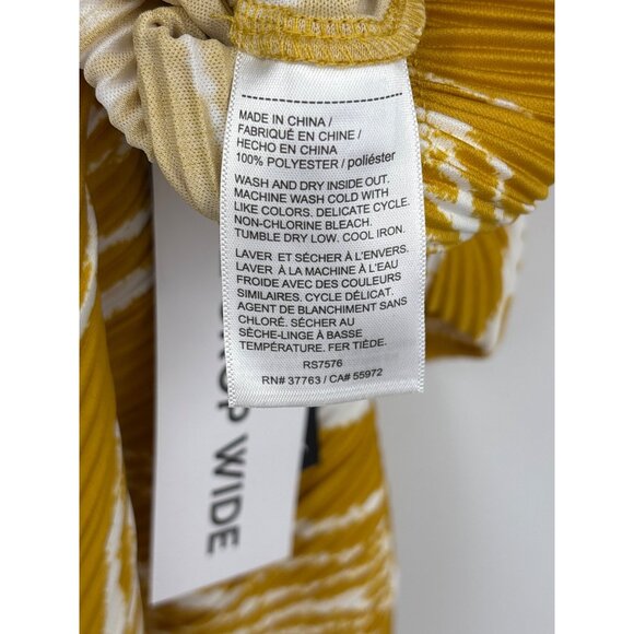 Rafaella Crop Wide Leg Crinkle Pant Golden Spice Yellow White 3X NEW - Picture 5 of 5